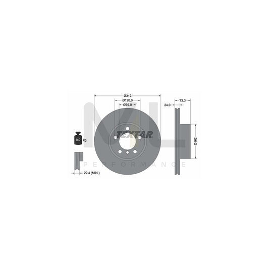 TEXTAR PRO+ 92261805 Brake Disc Internally Vented, Coated, High-carbon, without wheel hub, without wheel studs | ML Performance Car Parts