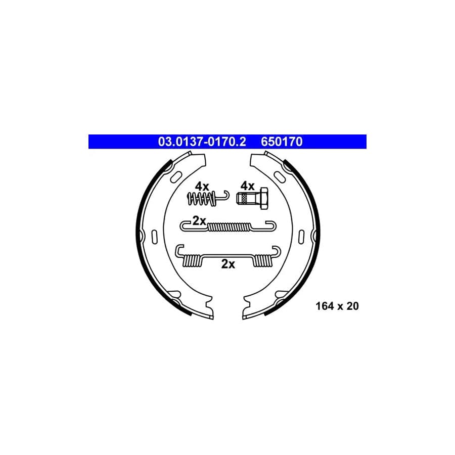 ATE 03.0137-0170.2 Handbrake Shoes