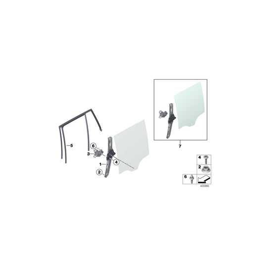 Genuine BMW 51357335602 F26 Window Lifter Without Motor, Rear Right (Inc. X4 20iX, X4 28iX & X4 35dX) | ML Performance UK