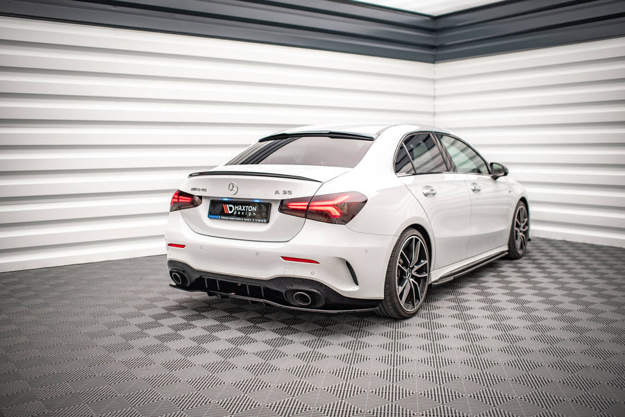 Maxton Design Mercedes Benz A35 AMG V177 Sedan Central Rear Splitter (with vertical bars) V.1