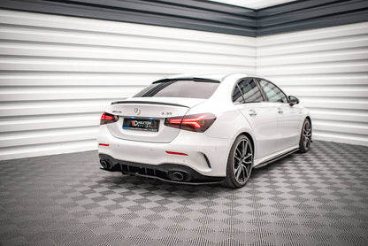 Maxton Design Mercedes Benz A35 AMG V177 Sedan Central Rear Splitter (with vertical bars) V.1