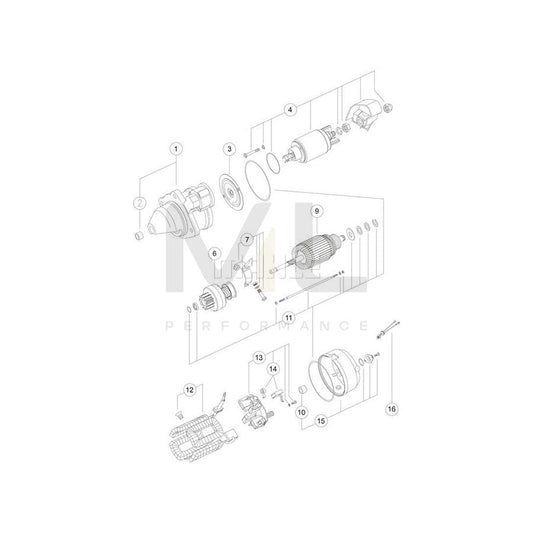 MAHLE ORIGINAL MS 323 Starter motor 12V 2,7kW, Teeth Quant.: 9 | ML Performance Car Parts