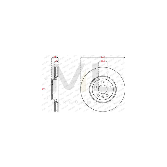 FERODO DDF2693C Brake Disc Vented | ML Performance Car Parts