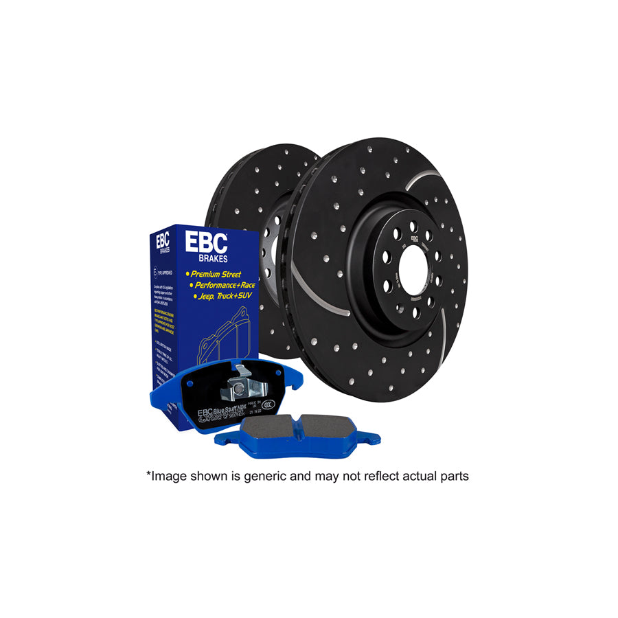 EBC PD14KR256 BMW Bluestuff Rear Brake Pad & GD Disc Kit - ATE Caliper 1 | ML Performance UK Car Parts