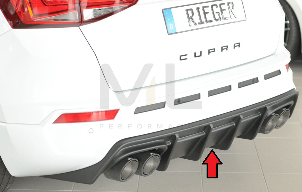 Rieger 00027047 SEAT 5FP Ateca Cupra Rear Diffuser 1 | ML Performance UK Car Parts