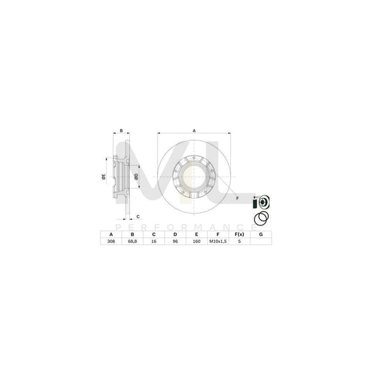 BOSCH 0 986 479 F62 Brake Disc Solid, Coated, with ABS sensor ring | ML Performance Car Parts