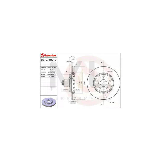BREMBO COATED DISC LINE 09.C710.11 Brake Disc Internally Vented, Coated | ML Performance Car Parts