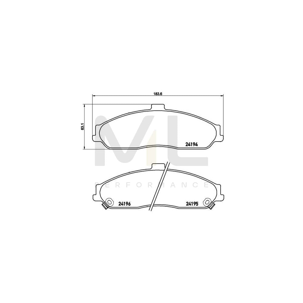 Brembo P 10 052 Brake Pad Set With Acoustic Wear Warning | ML Performance Car Parts