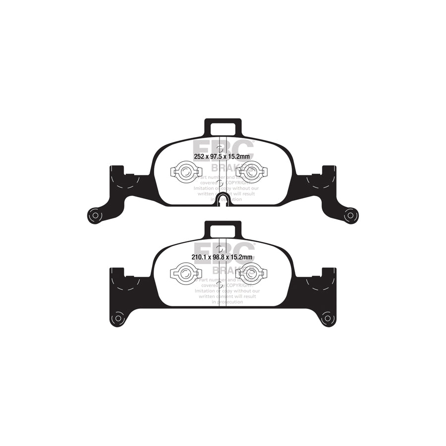 EBC PD13KF865 Audi B9 C8 Yellowstuff Front Brake Pad & GD Disc Kit - TRW Caliper (Inc. A4, A5, A6, A7, Q5) 2 | ML Performance UK Car Parts