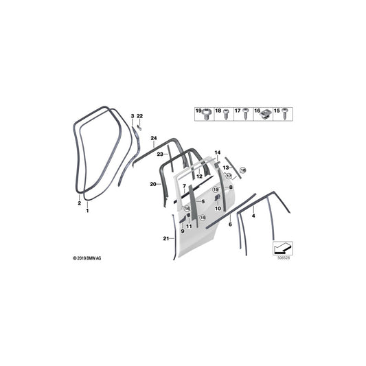 Genuine BMW 51357444109 G07 Finisher Window Frame Top Rl Door ALU MATT (Inc. X7 50iX, X7 M50iX & X7 30dX) | ML Performance UK