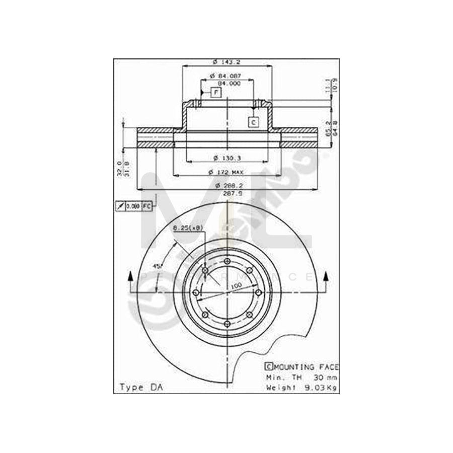 BREMBO 09.3798.10 Brake Disc for FERRARI 512 (BB) Internally Vented | ML Performance Car Parts