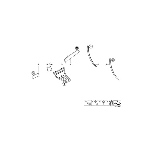 Genuine BMW 51413453004 E83 Handle Upper Section, Walnut, Right HELL (Inc. X3 3.0i, X3 2.0d & X3 3.0si) | ML Performance UK