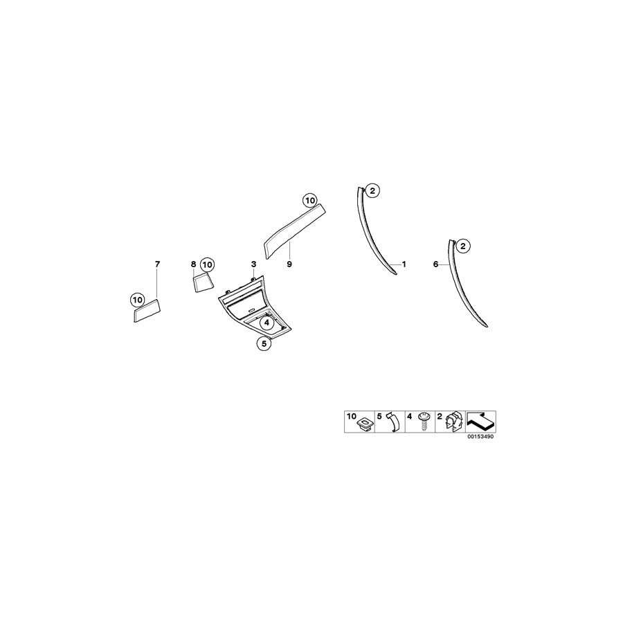 Genuine BMW 51413422582 E83 Inter. Handle,Upper Part Wood Ash,Right (Inc. X3 2.0d, X3 3.0sd & X3 2.5si) | ML Performance UK