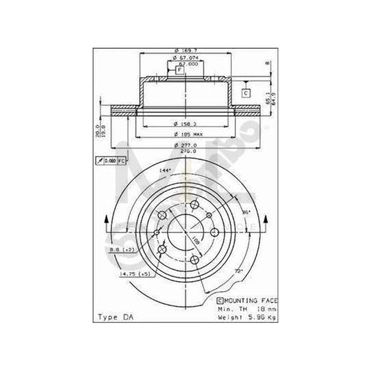 BREMBO 09.3799.10 Brake Disc Internally Vented | ML Performance Car Parts