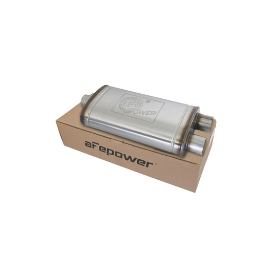  aFe 49M00015 3 IN ID Center/Dual-Outlet x 11 IN W x 6 IN H x 22 IN L - Oval Body Muffler  | ML Performance UK Car Parts