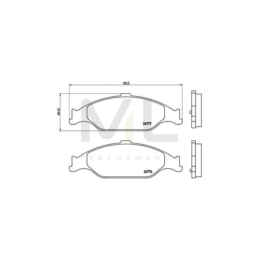 Brembo P 24 082 Brake Pad Set For Ford Usa Mustang Excl. Wear Warning Contact | ML Performance Car Parts