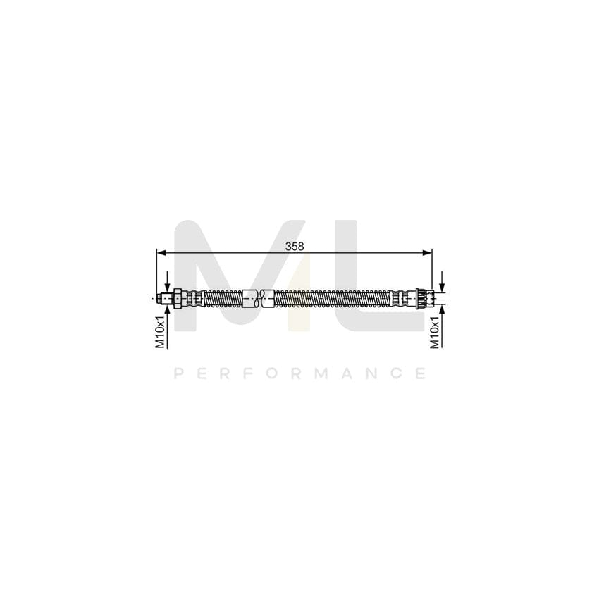 BOSCH 1 987 481 152 Brake Hose 326mm, M10x1 | ML Performance Car Parts