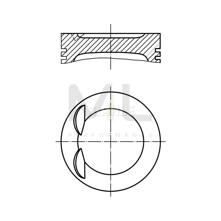 MAHLE ORIGINAL 028 PI 00119 001 Piston 82,76 mm, with piston ring carrier, without cooling duct | ML Performance Car Parts