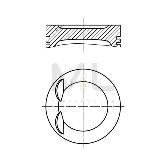 MAHLE ORIGINAL 028 PI 00119 001 Piston 82,76 mm, with piston ring carrier, without cooling duct | ML Performance Car Parts