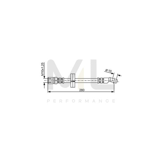 BOSCH 1 987 476 239 Brake Hose 280mm, M10x1,25 | ML Performance Car Parts