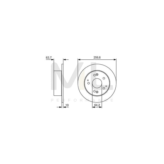BOSCH 0 986 479 V39 Brake Disc for HONDA ACCORD Solid, Oiled | ML Performance Car Parts