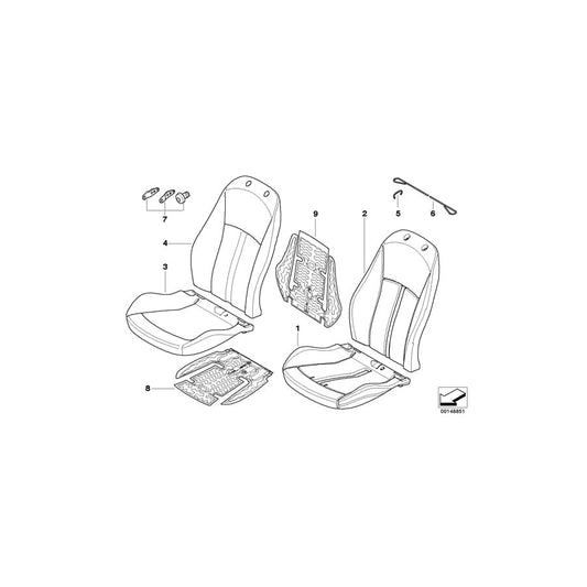 Genuine BMW 52107170903 E85 E86 Left Cloth/Leather Backrest Cover SCHWARZ (Inc. Z4 3.0si, Z4 2.5si & Z4 3.0i) | ML Performance UK Car Parts