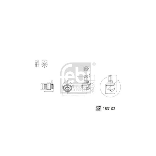 Febi Bilstein 183102 Anti Roll Bar Link For Mitsubishi L200 / Triton V Pickup (Kj, Kk, Kl)