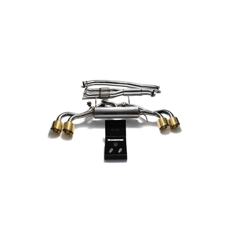 Armytrix NI35S-AF NI35S-QS12G Valvetronic 90mm Exhaust System w/Race Y-Pipe & Nissan GT-R R35 2009-2021 with Quad Gold 5" | ML Performance UK UK Car Parts