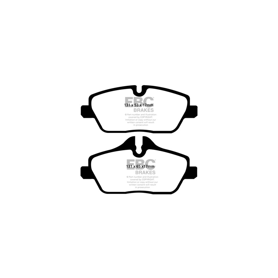 EBC PD01KF1001 Mini R55 R58 R59 Greenstuff Front Brake Pad & Plain Disc Kit  - TRW Caliper 2 | ML Performance UK Car Parts