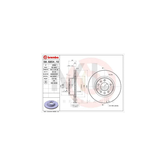 BREMBO 09.6854.10 Brake Disc for MAZDA RX-7 III (FD) Internally Vented | ML Performance Car Parts