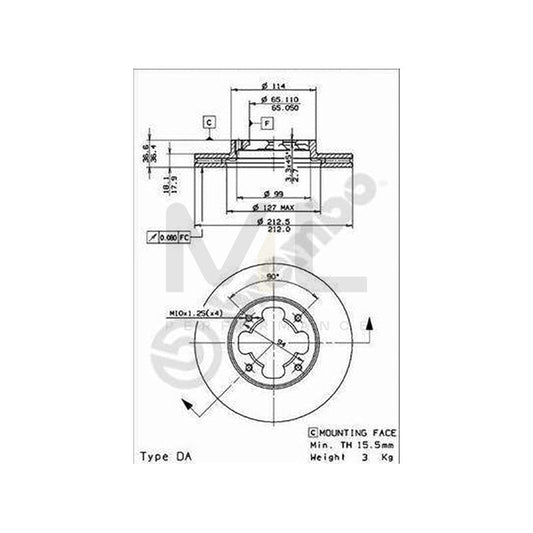 BREMBO 09.5867.10 Brake Disc Internally Vented | ML Performance Car Parts