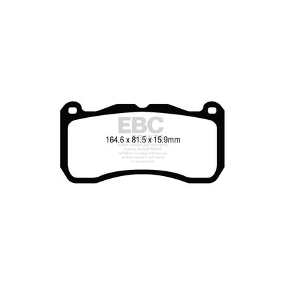 EBC PD03KF514 Ford Mustang Yellowstuff Front Brake Pad & Plain Disc Kit 2 | ML Performance UK Car Parts