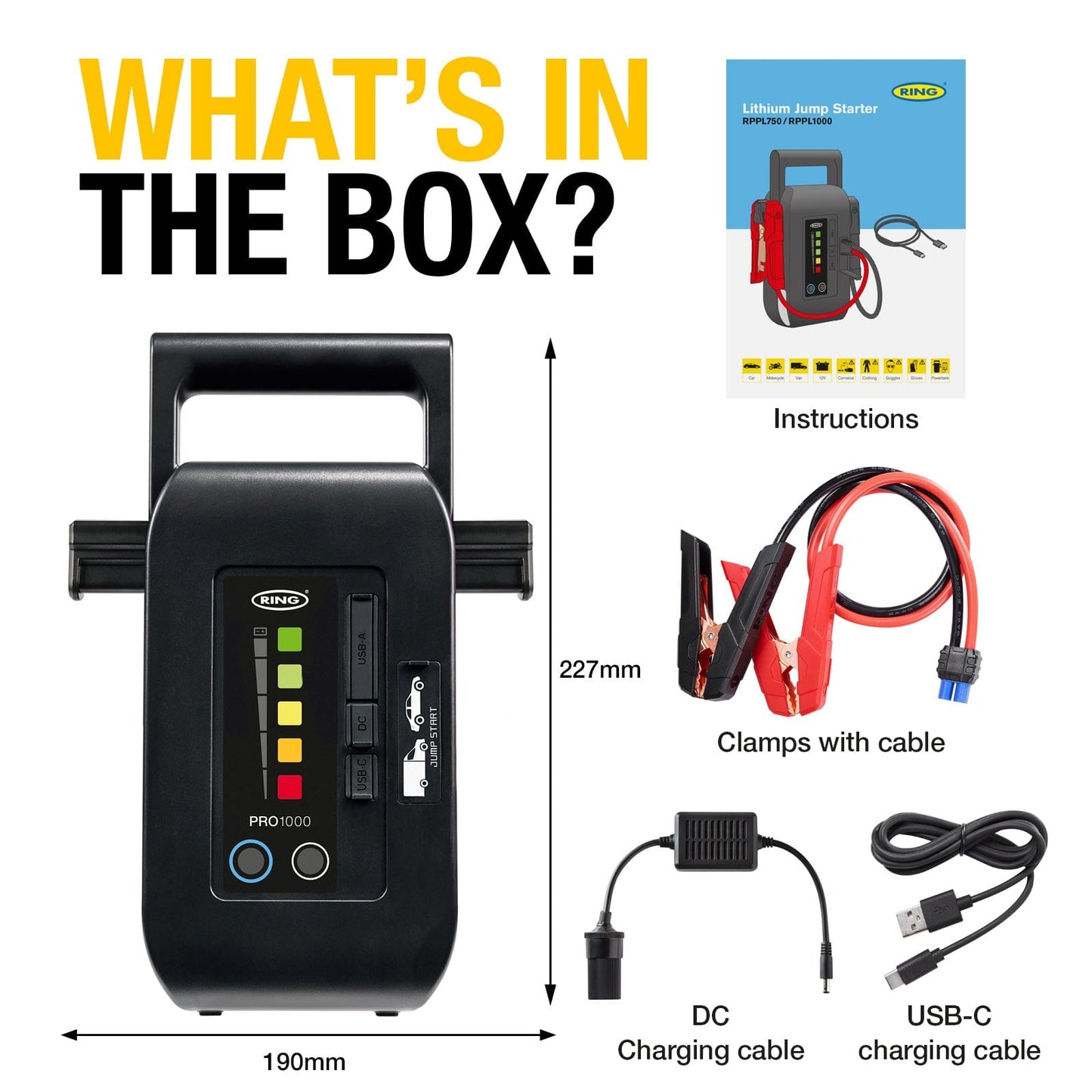 RING RPPL1000 Pro Lithium Jumpstarter 12V 1000A (4 units ) | ML Performance
