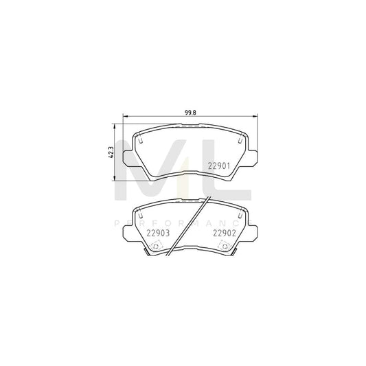 Brembo P 30 111 Brake Pad Set For Kia Picanto With Acoustic Wear Warning | ML Performance Car Parts
