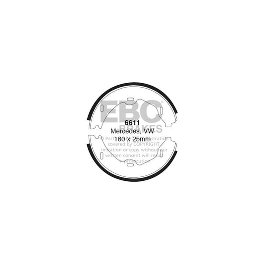 EBC 6611 Mercedes-Benz C215 W220 Rear Brake Shoes 1 | ML Performance UK Car Parts