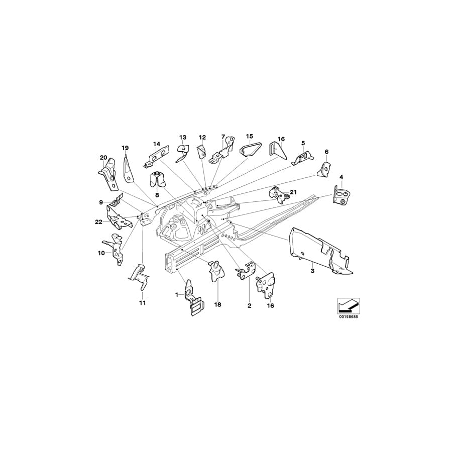 Genuine BMW 41147193228 E82 E88 Bracket, Diagonal Strut Brace Low R (Inc. M Coupé, 120i & 135i) | ML Performance UK Car Parts