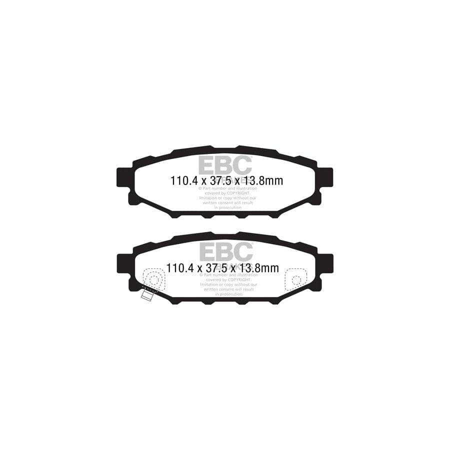 EBC PD04KR265 Subaru Legacy Bluestuff Rear Brake Pad & Plain Disc Kit - Akebono Caliper 2 | ML Performance UK Car Parts