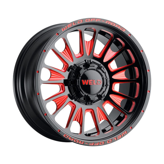 Weld W12222098476-P2 Scorch W122 Wheel 22x12 6x139.7 ET-44 BS4.76 Gloss Black Milll Red