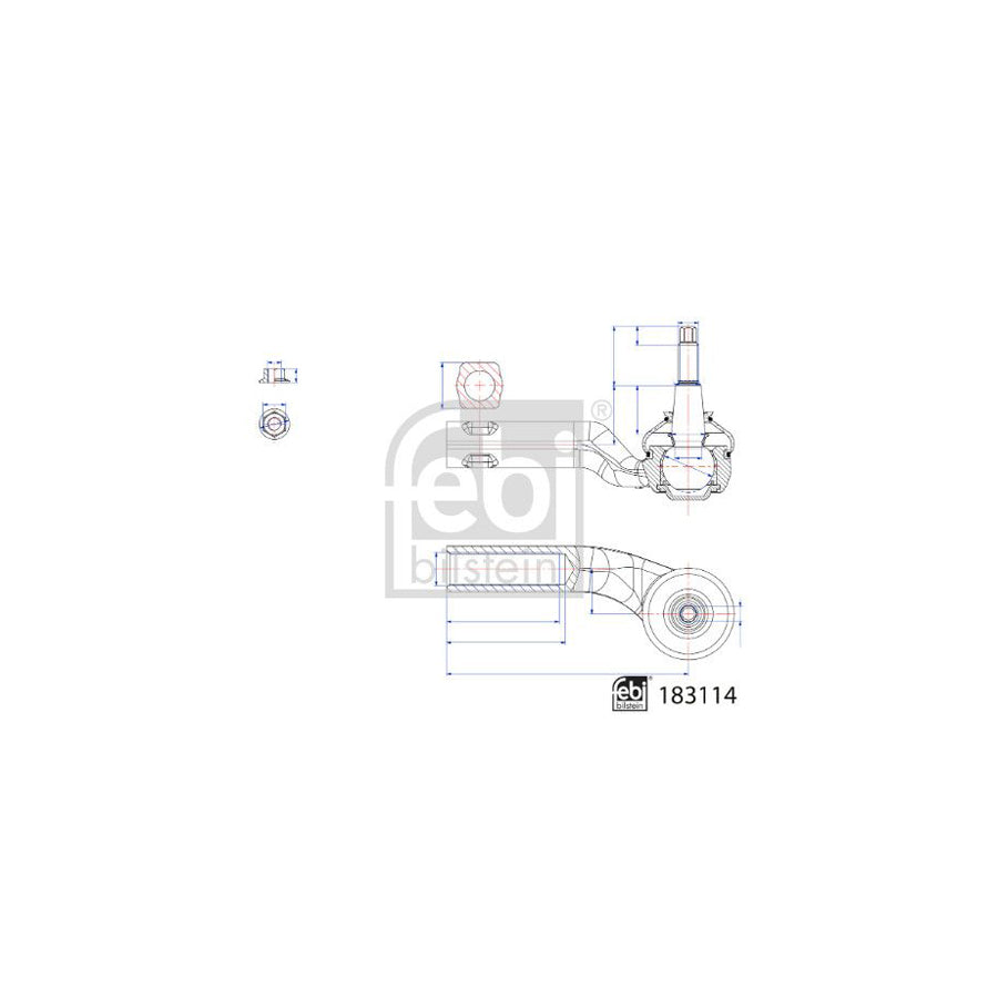 Febi Bilstein 183114 Track Rod End For Ford Focus