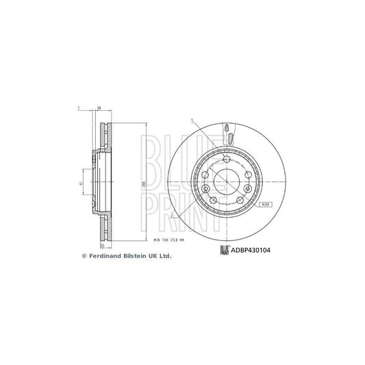 Blue Print ADBP430104 Brake Disc For Renault Kangoo