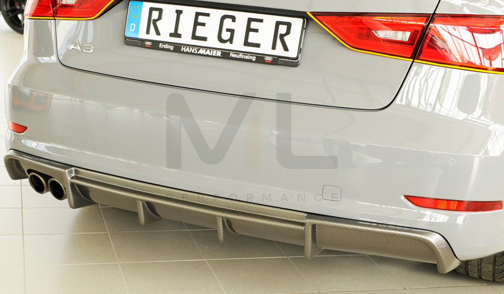 Rieger 00099367 Audi 8V A3 Rear Diffuser 7 | ML Performance UK Car Parts