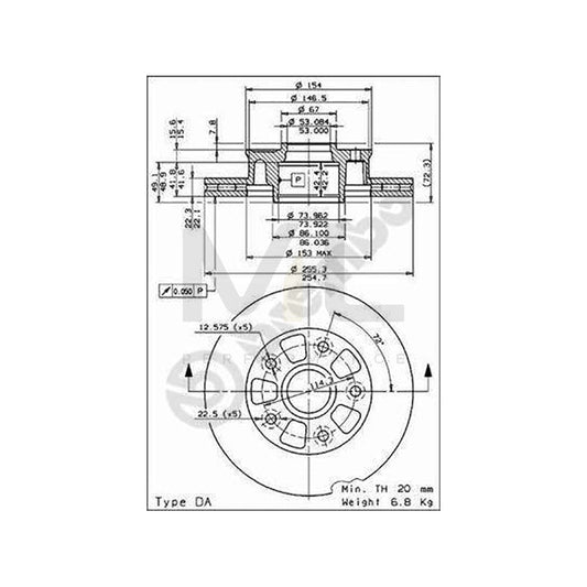 BREMBO 09.6851.20 Brake Disc for MAZDA 929 III Saloon (HC) Internally Vented | ML Performance Car Parts