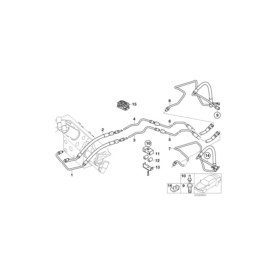 Genuine BMW 37136753032 E65 E66 Pressure Line, Valve Block M14X1,5/M16X1,5 (Inc. 745d, 760Li & 730Ld) | ML Performance UK Car Parts