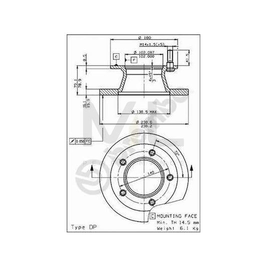 BREMBO 08.5181.10 Brake Disc suitable for MERCEDES-BENZ 100 Solid | ML Performance Car Parts