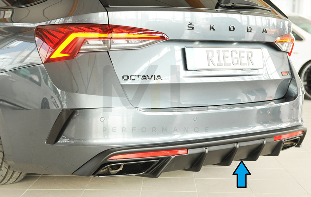 Rieger 00079036 Skoda NX Octavia RS Rear Diffuser 1 | ML Performance UK Car Parts