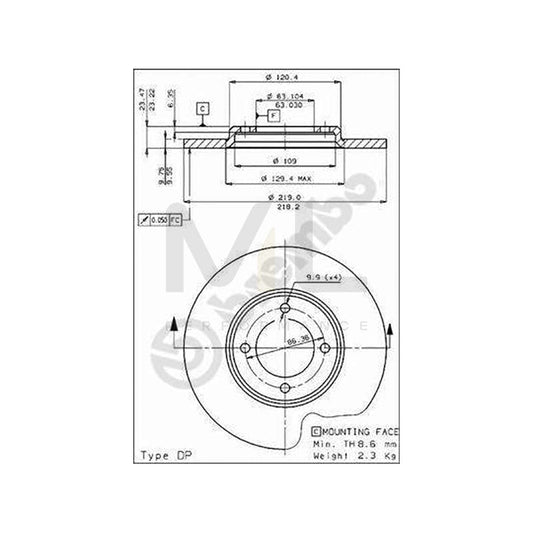 BREMBO 08.1643.10 Brake Disc for FORD ESCORT Solid | ML Performance Car Parts