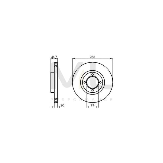 BOSCH 0 986 478 106 Brake Disc Internally Vented, Vented, Coated | ML Performance Car Parts