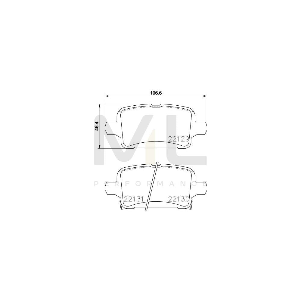 Hella 8DB 355 024-911 Brake Pad Set With Acoustic Wear Warning, With Accessories | ML Performance Car Parts