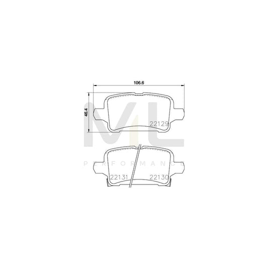 Hella 8DB 355 024-911 Brake Pad Set With Acoustic Wear Warning, With Accessories | ML Performance Car Parts