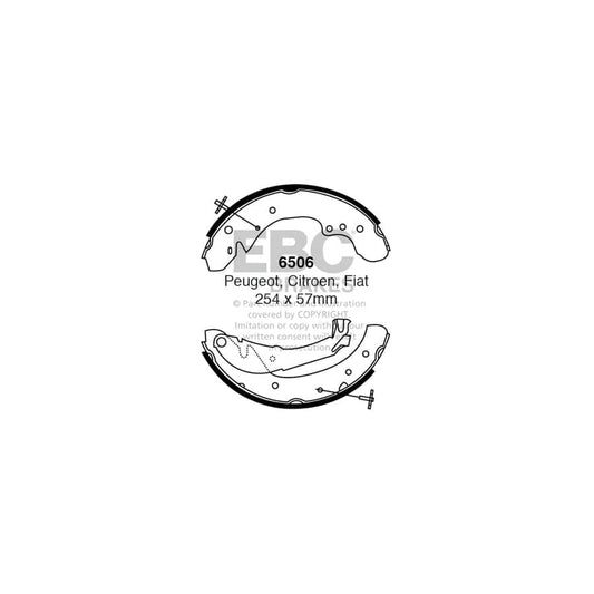 EBC 6506 Citroen Fiat Peugeot Rear Brake Shoes 1 | ML Performance UK Car Parts